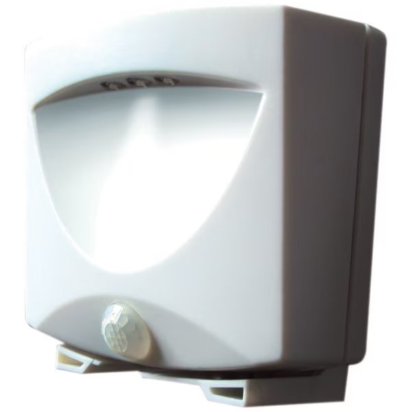 Battery-Powered Motion-Activated Outdoor Night-Light in White, Maxsa Innovations, Mfr#: 40341